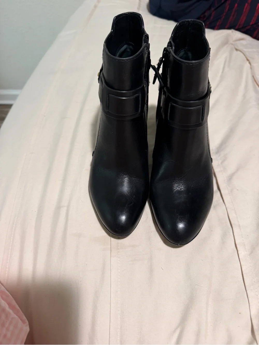 Tory Burch Black Leather Buckle Ankle Booties